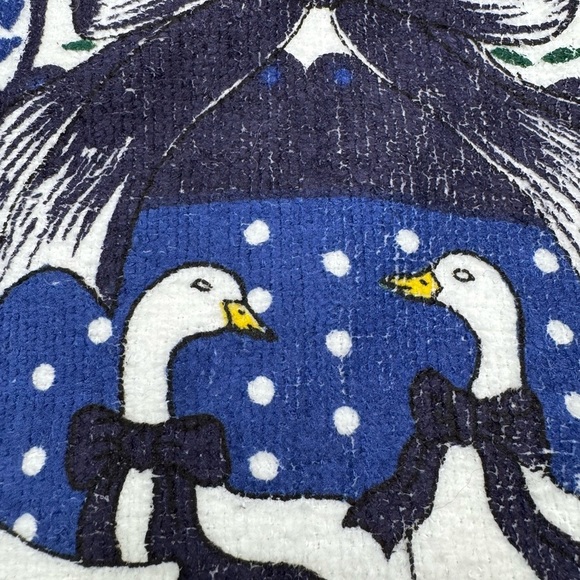 NOS Blue and White Kitchen Towel with Vintage 90’s Geese Design - Picture 2 of 5